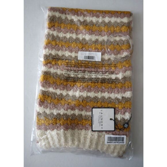 Laundry by Shelli Segal Women's O/S Misty Rose Striped Popcorn Knit Scarf - Picture 7 of 10
